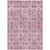 3' X 4' Pink Floral Medallion Washable Non Skid Indoor Outdoor Area Rug
