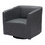30" Gray And Black Faux Leather Arm Chair