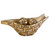 8" Gold and Faux Crystal Woven Polyresin Decorative Bowl With Orbs