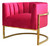 Glam Pink and Gold Channel Tufted Velvet Accent Chair