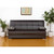 75" Brown Faux Leather Convertible Futon Sleeper Sofa And Toss Pillows With Storage
