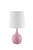 24" Pink Metal Bedside Table Lamp With White Shade