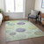 8' X 10' Artichoke Green And Purple Geometric Washable Indoor Outdoor Area Rug