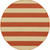 8’ Round Orange and Ivory Striped Indoor Outdoor Area Rug