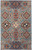 8' X 11' Blue Red And Tan Abstract Power Loom Distressed Stain Resistant Area Rug