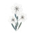 Silver And Blue Tri-Flower Metal Wall Decor