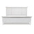 White Carved Geometric Distressed Solid Wood King Bed Frame