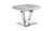22" Silver And Light Gray Marble Look And Stainless Steel Square End Table