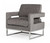 Stylish Dark Grey Velvet And Steel Chair