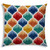 20" X 20" Blue Orange And Green Zippered Polyester Quatrefoil Throw Pillow Cover