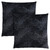 Set Of Two 18" X 18" Black Polyester Feather Zippered Pillow
