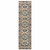 2' X 8' Ivory And Blue Oriental Power Loom Stain Resistant Runner Rug