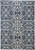 8' X 11' Blue Ivory And Black Floral Distressed Stain Resistant Area Rug