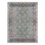 9' x 12' Teal Blue Floral Power Loom Area Rug With Fringe