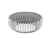 39" Clear And Silver Glass And Stainless Steel Round Coffee Table