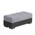 50" Gray Black Brown and Gray Chenille And Faux Leather Storage Ottoman