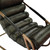 25" Green And Gold Top Grain Leather Tufted Lounge Chair