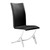 Set of Two Black And Silver Upholstered Faux Leather Dining Side Chairs