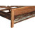 Brown Carved Geometric Distressed Reclaimed Wood Queen Bed Frame