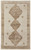 4' X 6' Tan And Ivory Geometric Power Loom Distressed Area Rug