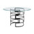 48" Clear And Black Glass And Iron Pedestal Base Round Top Dining Table