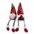 Set Of Two 22" Red And Green Fabric Christmas Sitting Gnome Sculptures