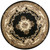 7' Round Black or Ivory Floral Bordered Indoor Area Rug