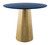 17" Gold And Blue Round Top Pedestal End Table
