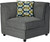 34" X 34" X 33" Gray Velvet Wedge And 1 Pillow