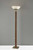 Antique Brass Wood Deco Torchiere
