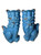 Set of Two Blue Ceramic Dog Sculptures