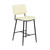 Set Of Two 39" Cream Faux Leather And Black Low Back Bar Height Bar Chairs