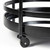 22" Black Metal With Two Mirror Glass Botton Shelves Bar Cart