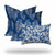 Set Of Three 20x20 Blue And White Blown Seam Polyester Coastal Throw Pillows