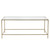 44" X 20.76" X 17.88" Coffee Table in Clear Glass with Brass Base