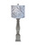 40" Rustic Washed Gray Table Lamp With White And Grey Abstract Drum Shade