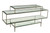 60" Clear and Gold Glass Floor Shelf Console Table With Storage