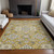 9' X 12' Gold Beige And Gray Medallion Washable Indoor Outdoor Area Rug