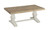 50" White And Reclaimed Natural Wood Distressed Pedestal Coffee Table