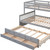 Gray Twin Over Full Solid Wood Bunk Bed With Drawers And Trundle And Storage