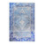 4' X 6' Shades Of Blue Geometric Power Loom Distressed Stain Resistant Non Skid Area Rug