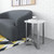 Designer's Choice White Faux Marble and Steel End Table