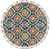8' Blue Yellow And Orange Round Wool Paisley Tufted Handmade Stain Resistant Area Rug With Fringe