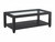 48" Black Glass Rectangular Coffee Table With Shelf