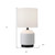 15" Black and White Ceramic Cylinder Table Lamp With White Drum Shade