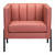 Terra Cotta and Black Modern Cube Faux Leather Accent Chair