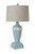 Set Of Two 30" Light Blue Seashell Table Lamps With Grey Drum Shade