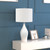 28" White Porcelain Table Lamp With White Drum Shade