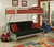 84" X 62" X 65" Twin Xl Over Queen Silver Metal Tube Futon Bunk Bed