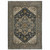 3' X 5' Blue Taupe Grey Green Rust Tan Beige And Gold Oriental Power Loom Stain Resistant Area Rug With Fringe